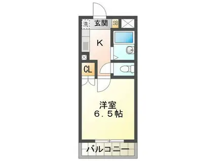 ラフィネ江戸橋(1K/2階)の間取り写真