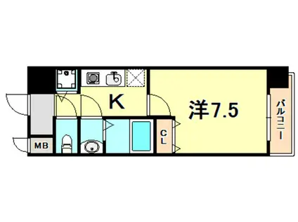 KDXレジデンス三宮(1K/4階)の間取り写真