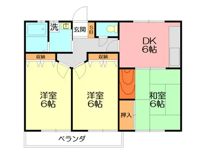 プリンスハイム藤沢1号(3DK/2階)の間取り写真