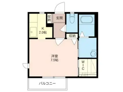 サニーヒル・三ツ沢(1K/2階)の間取り写真