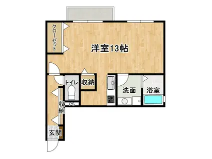 ロジュマン浜乃木II(ワンルーム/2階)の間取り写真