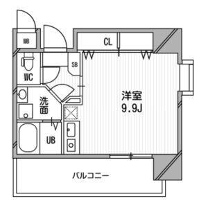 アスリート本町リバーウエスト(ワンルーム/4階)の間取り写真