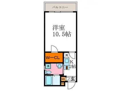 グランコスモ出町(1K/1階)の間取り写真