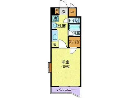 PINE上杉(1K/13階)の間取り写真