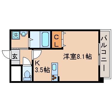なかよしマンション塩上(ワンルーム/2階)の間取り写真