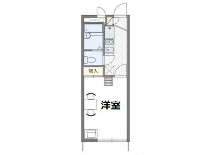 レオパレスエスペランサ公田(1K/1階)の間取り写真