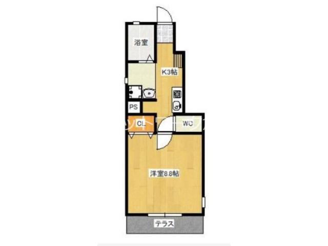 VILLA SOLEIL(1K/1階)の間取り写真