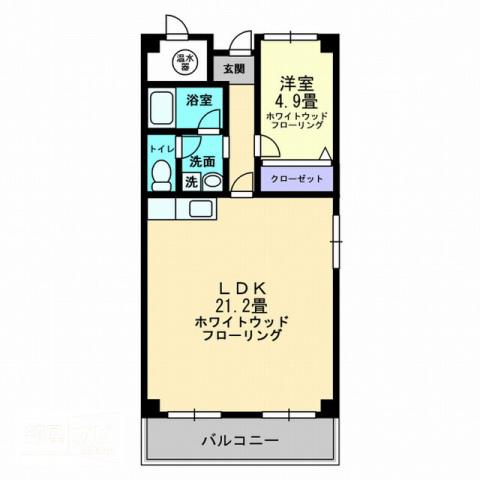 アーバン茜(1LDK/5階)の間取り写真