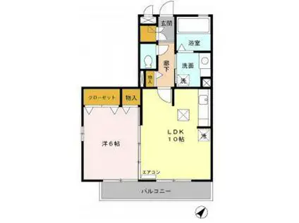 オータム(1LDK/1階)の間取り写真