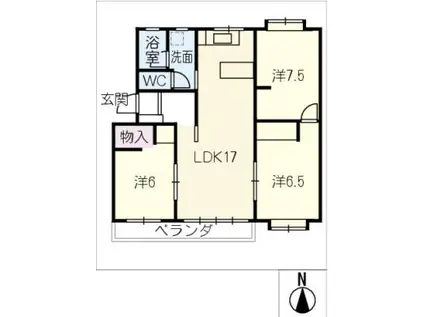 本地ヶ原10棟(3LDK/4階)の間取り写真