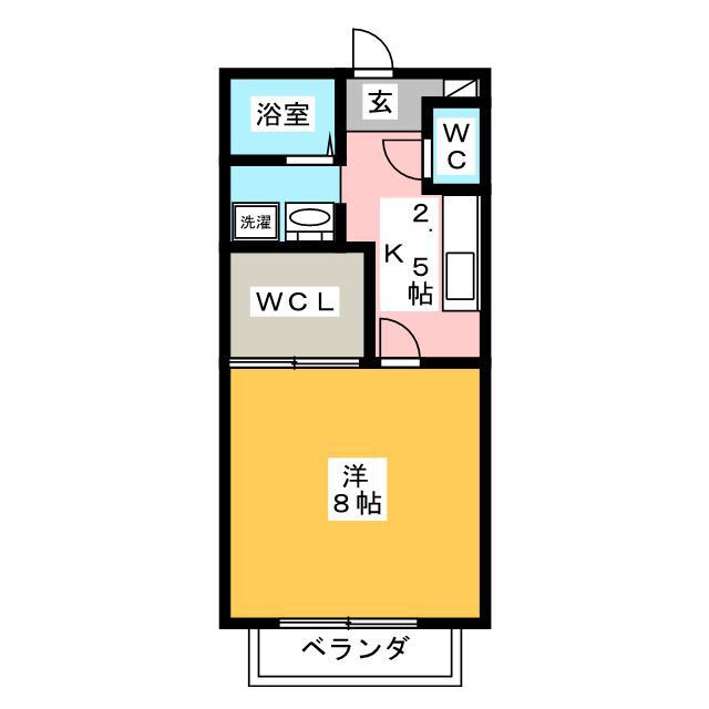 はぴねす(1K/2階)の間取り写真