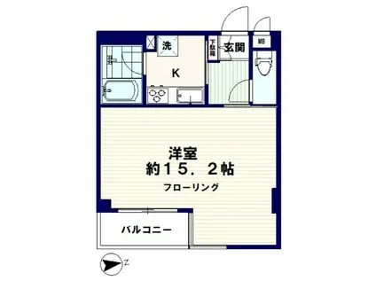 メゾンドルミエール(1K/2階)の間取り写真