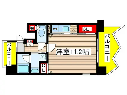 LA BELLEZZA(ワンルーム/13階)の間取り写真