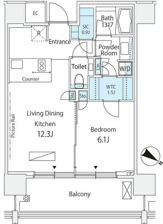 THE ROPPONGI TOKYO CLUB RESIDENCE 18階階 間取り