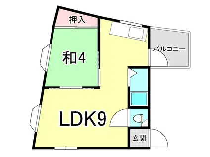 こすもす館(1LDK/3階)の間取り写真