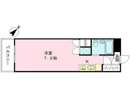 プレジール有瀬(1K/3階)の間取り写真