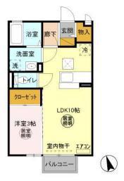 コンフォートK(1LDK/1階)の間取り写真