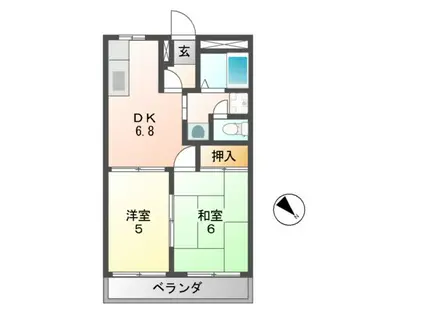 エスポアメゾン(2DK/1階)の間取り写真