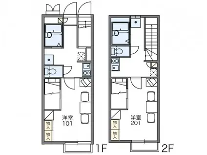 レオパレス半城土中町(1K/2階)の間取り写真