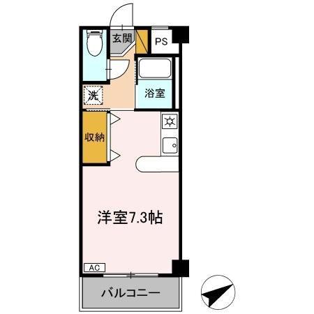 ハイムカメリア(ワンルーム/3階)の間取り写真