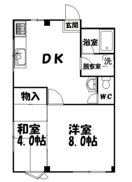 堀内コーポ(2DK/3階)の間取り写真