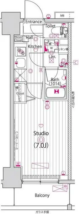 ガーラ・リバースクエア横濱南 7階階 間取り