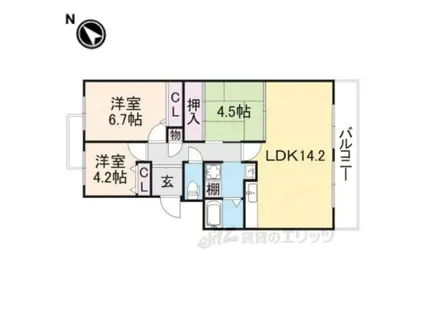 エステートプラザ中野(3LDK/3階)の間取り写真