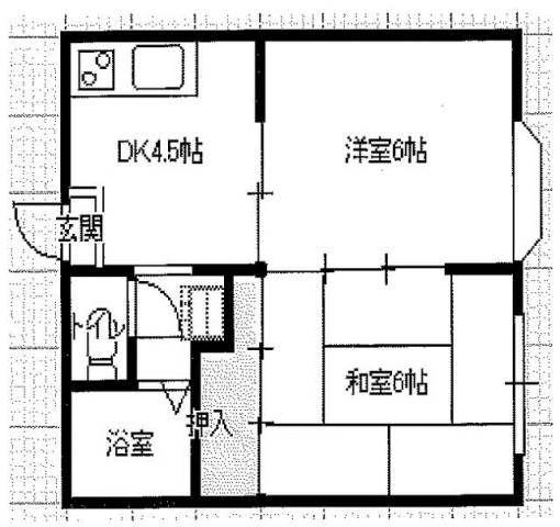 メゾンドボヌール(2DK/2階)の間取り写真