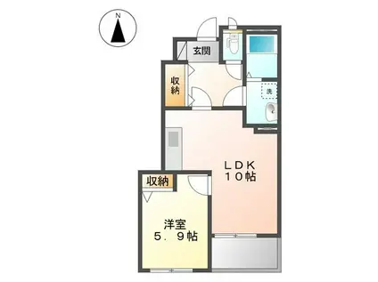 グランデ エスポワール(1LDK/1階)の間取り写真