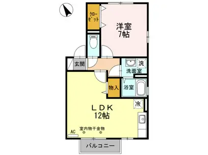 レジデンスFUJIYAMAAB(1LDK/2階)の間取り写真