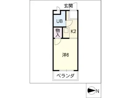 レスポアールうえだ(1K/5階)の間取り写真