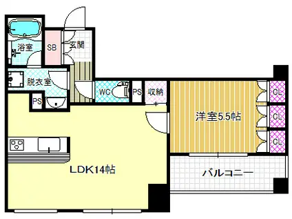 アーデンタワー福島ウエスト(1LDK/3階)の間取り写真