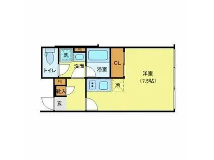 リーガランド祐天寺(ワンルーム/1階)の間取り写真