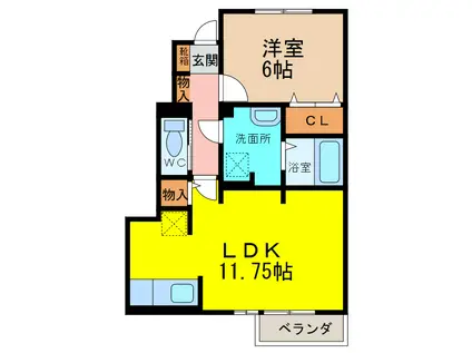 サワディー ファン バーン(1LDK/1階)の間取り写真