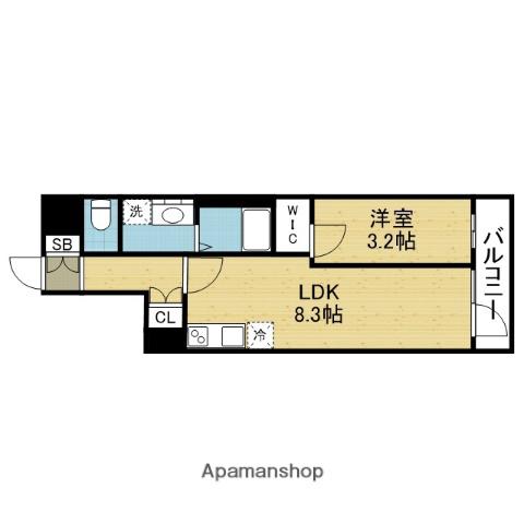 ALIVIS緑橋(1LDK/1階)の間取り写真
