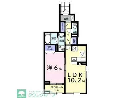 アヴァンセIII(1LDK/1階)の間取り写真