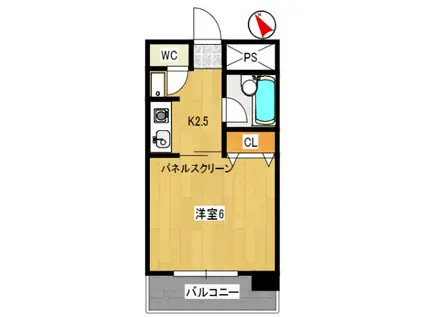 グレースビュウ国府台(1K/6階)の間取り写真