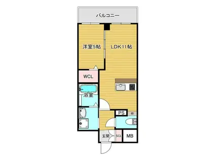 VITA荒本(1LDK/7階)の間取り写真