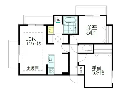高円寺Kレジデンス(2LDK/2階)の間取り写真