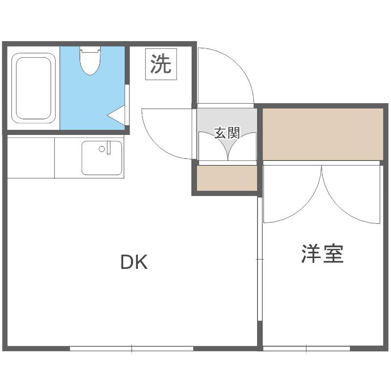 ニューシャトー幾島(1DK/3階)の間取り写真