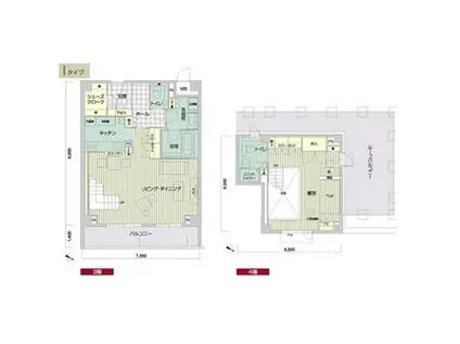 メイビル向陽町(1LDK/3階)の間取り写真