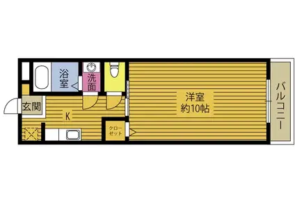 モデリストII(1K/1階)の間取り写真