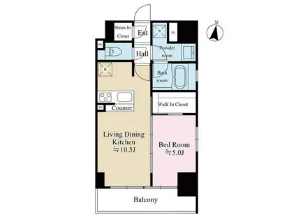 テラス文京本郷(1LDK/6階)の間取り写真