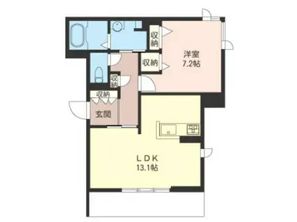 グランシャリオC(1LDK/1階)の間取り写真