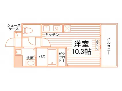 ニューリバー九大学研都市駅前(ワンルーム/7階)の間取り写真