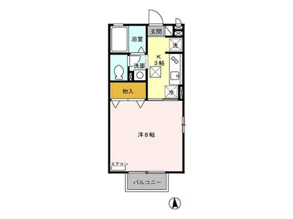 コモンズヴィラ(1K/1階)の間取り写真