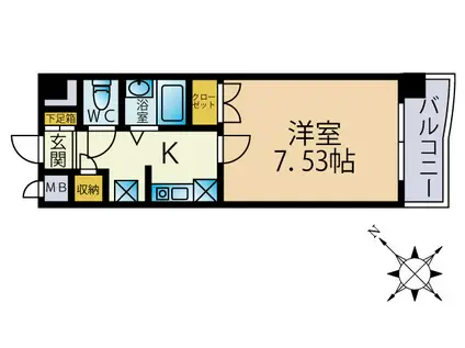 フリースペース57(1K/6階)の間取り写真