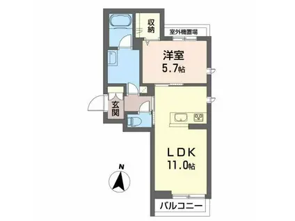 シャーメゾン ACE(1LDK/2階)の間取り写真