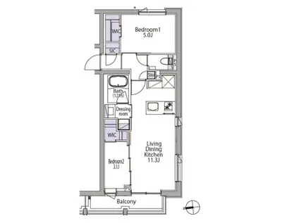 イプセ白金台(1SLDK/2階)の間取り写真