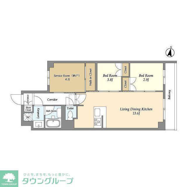 アジールコート練馬中村橋(2SLDK/1階)の間取り写真